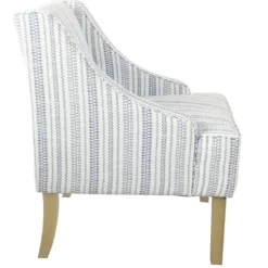 Kirkland's Home Accent Chairs-Blue Farmhouse Stripe Swoop Accent Chair