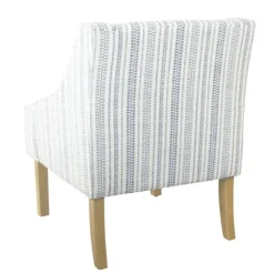 Kirkland's Home Accent Chairs-Blue Farmhouse Stripe Swoop Accent Chair