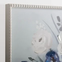 Kirkland's Home Framed Art-Blue Floral Beaded Framed Art Print