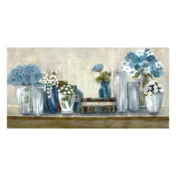 Kirkland's Home Canvas Art-Blue Floral Desk Giclee Canvas Print, 40X20 In.