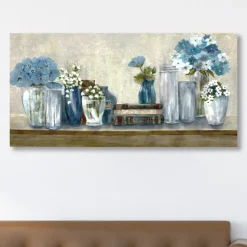 Kirkland's Home Canvas Art-Blue Floral Desk Giclee Canvas Print, 40X20 In.