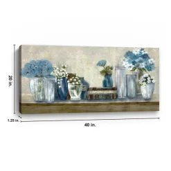 Kirkland's Home Canvas Art-Blue Floral Desk Giclee Canvas Print, 40X20 In.