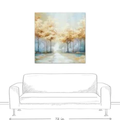 Kirkland's Home Canvas Art-Blue Golden Landscape Canvas Art Print, 40X40 In.