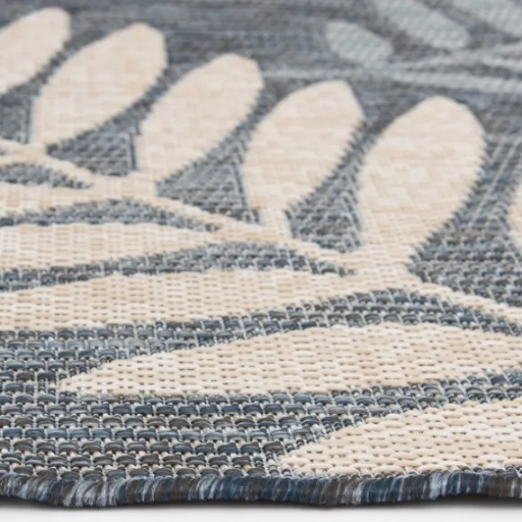 Kirkland's Home Outdoor Rugs-Blue Malibu Leafy Outdoor Area Rug, 7X10