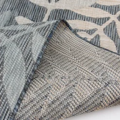 Kirkland's Home Outdoor Rugs-Blue Malibu Leafy Outdoor Area Rug, 7X10