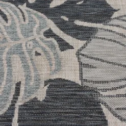 Kirkland's Home Outdoor Rugs-Blue Malibu Monstera Outdoor Area Rug, 7X9