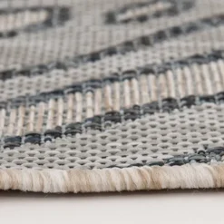 Kirkland's Home Outdoor Rugs-Blue Malibu Monstera Outdoor Area Rug, 7X9