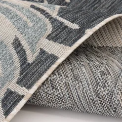 Kirkland's Home Outdoor Rugs-Blue Malibu Monstera Outdoor Area Rug, 7X9