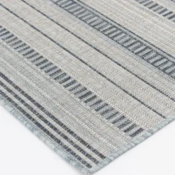 Kirkland's Home Outdoor Rugs-Blue Malibu Stripes Outdoor Area Rug, 7X10
