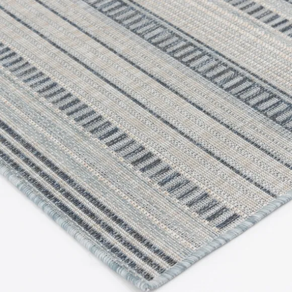 Kirkland's Home Outdoor Rugs-Blue Malibu Stripes Outdoor Area Rug, 7X10