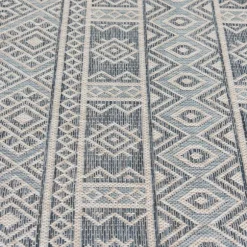 Kirkland's Home Outdoor Rugs-Blue Malibu Tribal Outdoor Area Rug, 7X9