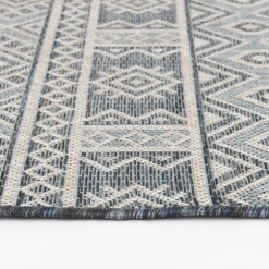Kirkland's Home Outdoor Rugs-Blue Malibu Tribal Outdoor Area Rug, 7X9