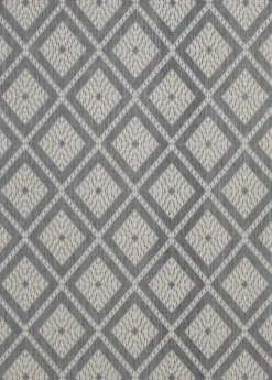 Kirkland's Home Outdoor Rugs-Blue Malibu Woven Diamond Outdoor Area Rug, 7X9