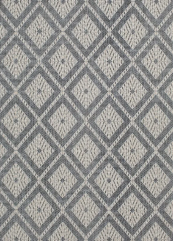 Kirkland's Home Outdoor Rugs-Blue Malibu Woven Diamond Outdoor Area Rug, 7X9