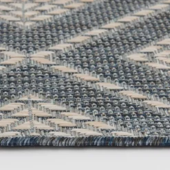 Kirkland's Home Outdoor Rugs-Blue Malibu Woven Diamond Outdoor Area Rug, 7X9