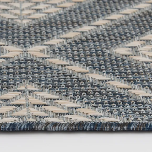 Kirkland's Home Outdoor Rugs-Blue Malibu Woven Diamond Outdoor Area Rug, 7X9
