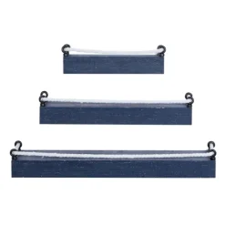 Kirkland's Home Shelves-Blue Nautical 3-Pc. Wood Shelves