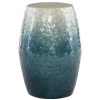 Kirkland's Home Accent & End Tables-Blue Ombre Mosaic Capiz Shell Drum End Table