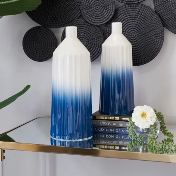 Kirkland's Home Decorative Bowls & Jars-Blue Ombre 2-Pc. Coastal Jars