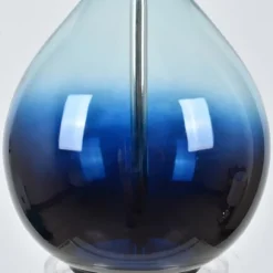 Kirkland's Home Table Lamps-Blue Ombre Teardrop Glass Table Lamp