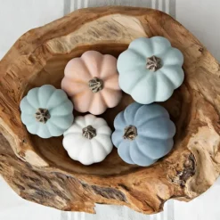 Kirkland's Home Bowl Filler-Blue, Orange, And Cream Pumpkin Filler