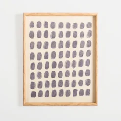 Kirkland's Home Framed Art-Blue Paint Dab On Linen Framed Art Print