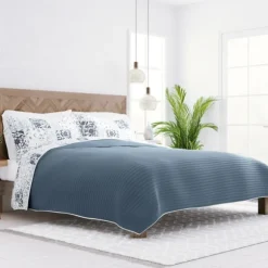 Kirkland's Home Quilts-Blue Patchwork Reversible 3-Pc. Queen Quilt Set