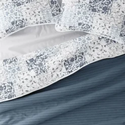 Kirkland's Home Quilts-Blue Patchwork Reversible 3-Pc. Queen Quilt Set