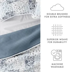 Kirkland's Home Quilts-Blue Patchwork Reversible 3-Pc. King Quilt Set