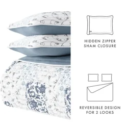 Kirkland's Home Quilts-Blue Patchwork Reversible 3-Pc. King Quilt Set