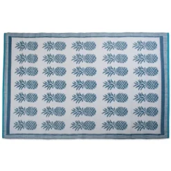 Kirkland's Home Outdoor Rugs-Blue Pineapple Indoor/Outdoor Area Rug, 4X6