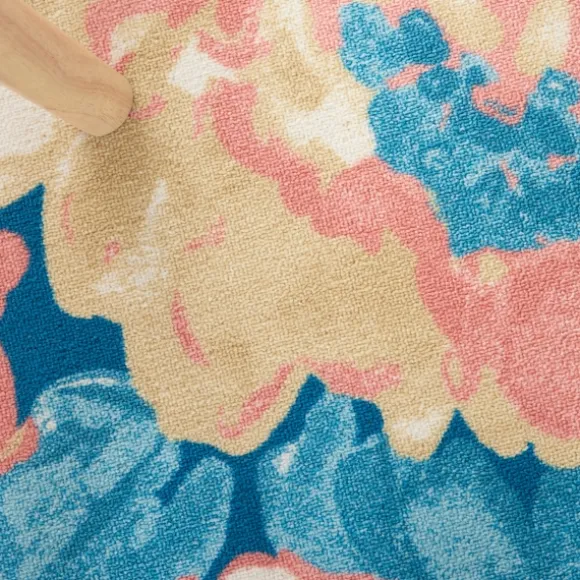 Kirkland's Home Outdoor Rugs-Blue Poppies Floral Outdoor Area Rug, 5X7