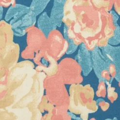 Kirkland's Home Outdoor Rugs-Blue Poppies Floral Outdoor Area Rug, 5X7