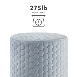 Kirkland's Home Benches & Ottomans-Blue Quilted Honeycomb Ottoman