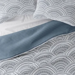 Kirkland's Home Quilts-Blue Scalloped Reversible 2-Pc. Twin Quilt Set