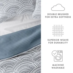 Kirkland's Home Quilts-Blue Scalloped Reversible 2-Pc. Twin Quilt Set