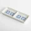 Kirkland's Home Decorative Trays-Blue Scroll Ceramic Divided Tray