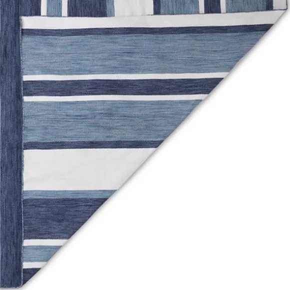 Kirkland's Home Outdoor Rugs-Blue Shades Striped Indoor/Outdoor Area Rug, 7X9