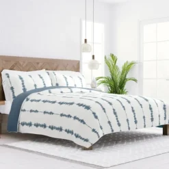 Kirkland's Home Quilts-Blue Shibori Reversible 2-Pc. Twin Quilt Set