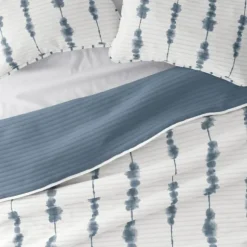 Kirkland's Home Quilts-Blue Shibori Reversible 3-Pc. King Quilt Set