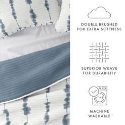 Kirkland's Home Quilts-Blue Shibori Reversible 3-Pc. King Quilt Set