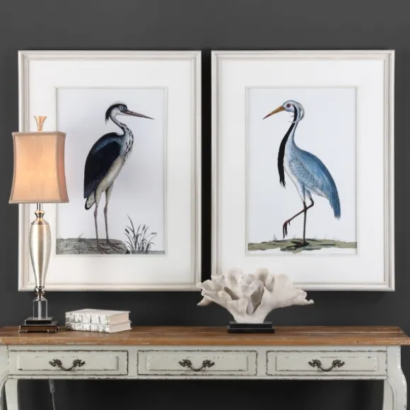 Kirkland's Home Framed Art-Blue Shore Birds Framed Art Prints, Set Of 2