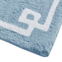 Kirkland's Home Bathroom Rugs-Blue Simple Trim Cotton Tufted Bath Mat, 30 In.