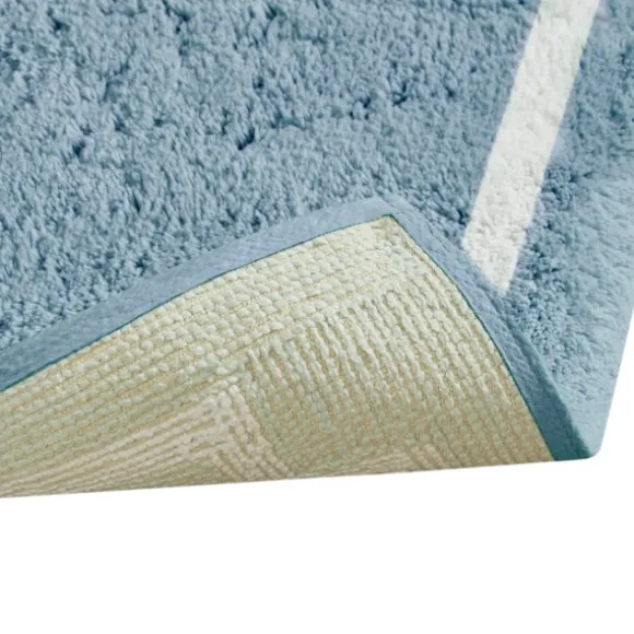 Kirkland's Home Bathroom Rugs-Blue Simple Trim Cotton Tufted Bath Mat, 30 In.