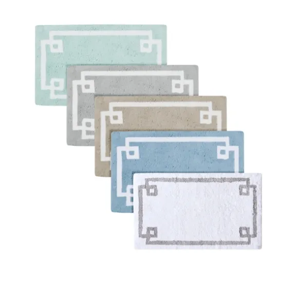 Kirkland's Home Bathroom Rugs-Blue Simple Trim Cotton Tufted Bath Mat, 30 In.