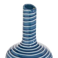 Kirkland's Home Vases-Blue Stoneware Vases, Set Of 3