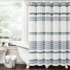 Kirkland's Home Shower Curtains-Blue Stripe Diamond Tufted Shower Curtain