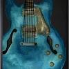 Kirkland's Home Framed Art-Blue Watercolor Guitar Framed Art Print