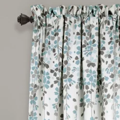 Kirkland's Home Curtains & Drapes-Blue Weeping Flower Curtain Panel Set, 95 In.