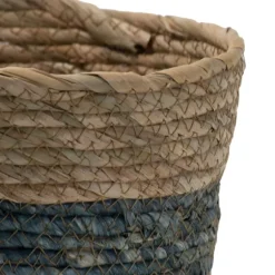 Kirkland's Home Baskets & Boxes-Blue Woven Cattail Baskets, Set Of 2
